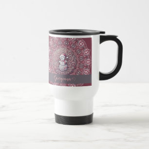 Taza De Viaje Nombre personalizado lindo Manala singulares rosad
