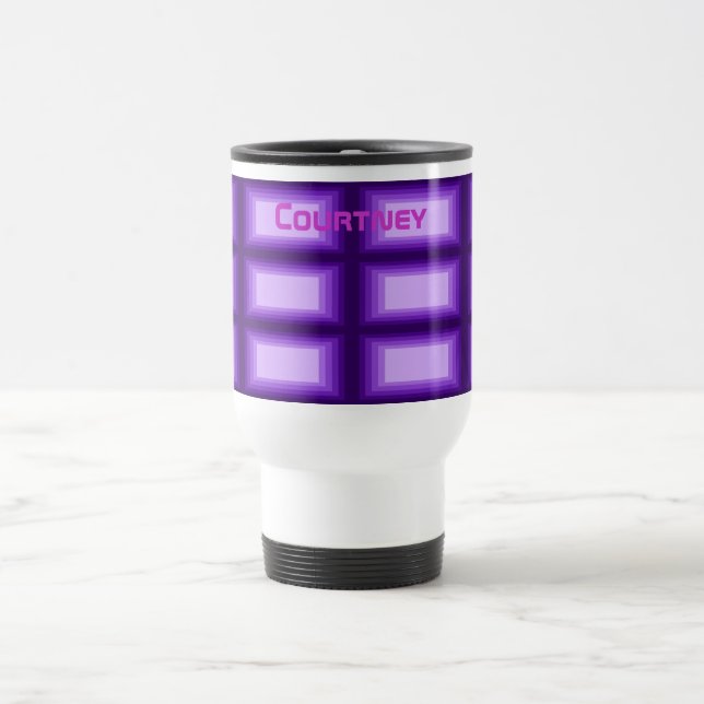 Taza De Viaje Nombre personalizado modelo púrpura de los (Centro)