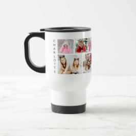 Taza De Viaje Nombre personalizado moderno de varios Collages de