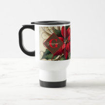 Nombre personalizado Navidades Art Nouveau Poinset