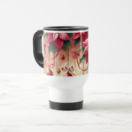 Taza De Viaje Nombre personalizado Navidades de Poinsettia sensa