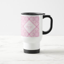 Taza De Viaje Nombre Personalizado Preppy En Diamante De Mandala