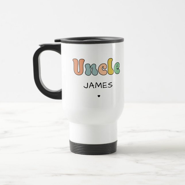 Taza De Viaje Nombre personalizado tío regalo retro | Tío Person (Izquierda)
