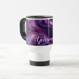 Taza De Viaje Nombre personalizado Vibrante Purple Paint Efecto