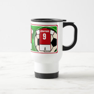 Taza De Viaje Nombre y número personalizados de Soccer Jersey r