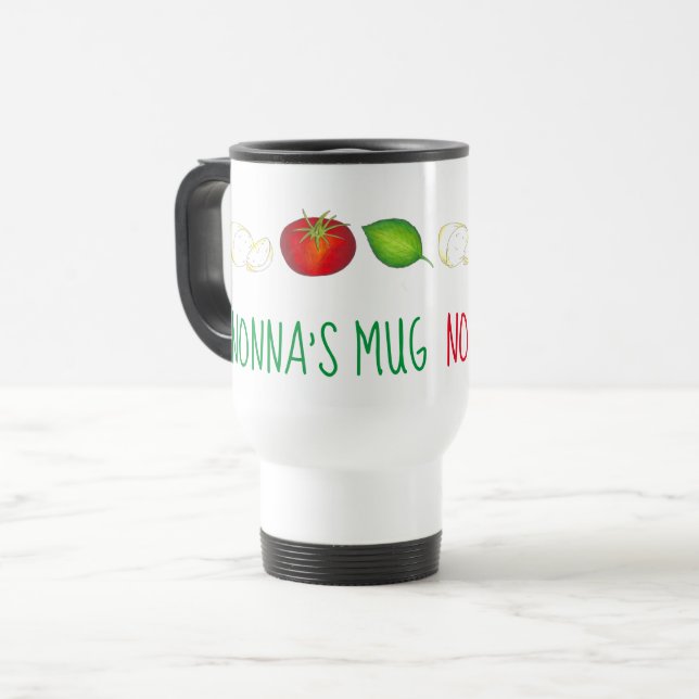 Taza De Viaje Nonna Mozzarella Tomato Basil Abuela italiana (Anverso izquierdo)