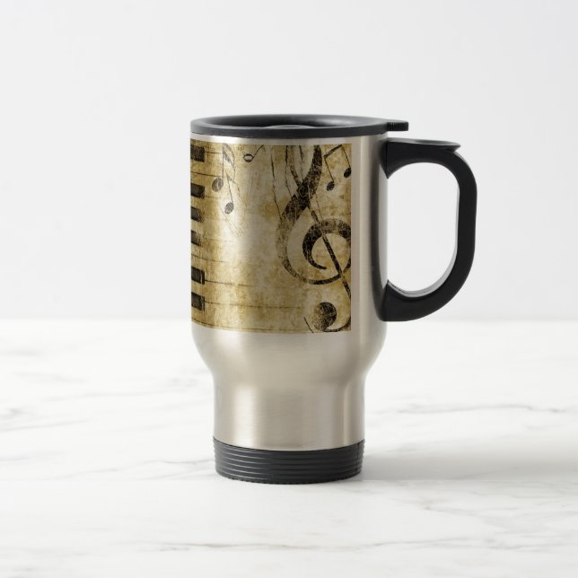 Taza De Viaje Notas de la música del piano (Derecha)
