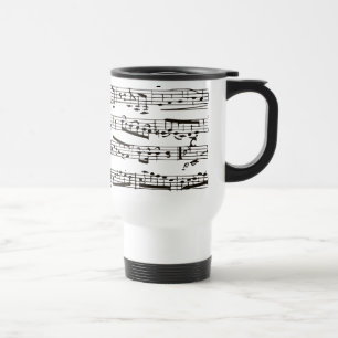Taza De Viaje Notas musicales blancos y negros