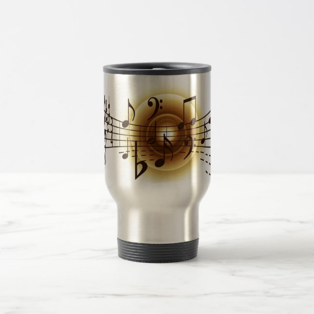 Taza De Viaje Notas musicales elegantes (Centro)