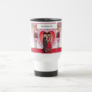 Taza De Viaje Novias personalizadas, café de dos tonos