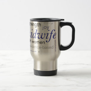 Taza De Viaje nube de la palabra de la partera