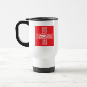 Taza De Viaje Nube de palabras de bandera de Suiza