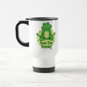 Taza De Viaje Nunca dejes de soñar a la rana verde Kawaii hacien