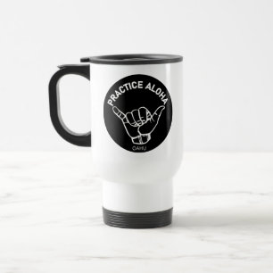 Taza De Viaje Oahu - Practica Aloha Shaka (ahorca)