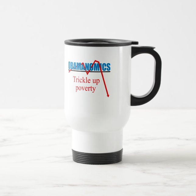 Taza De Viaje Obamanomics - chorrito encima de la pobreza (Derecha)