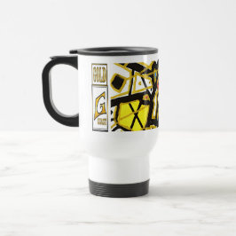 Taza De Viaje Obra de arte en oro: elegancia abstracta contempor