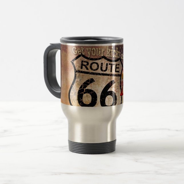 Taza De Viaje Obtén tus Kicks en la Ruta 66 (Anverso izquierdo)
