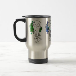 Taza De Viaje Octo Skull azul y verde
