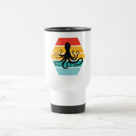 Taza De Viaje Octopus Squid Sea Creature Tentacles Sunset