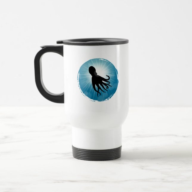 Taza De Viaje Octopus Vida Acuática Subacuática (Izquierda)