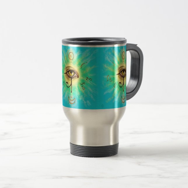 Taza De Viaje Ojo de Horus - Aquí y ahora estilo egipcio (Anverso derecho)