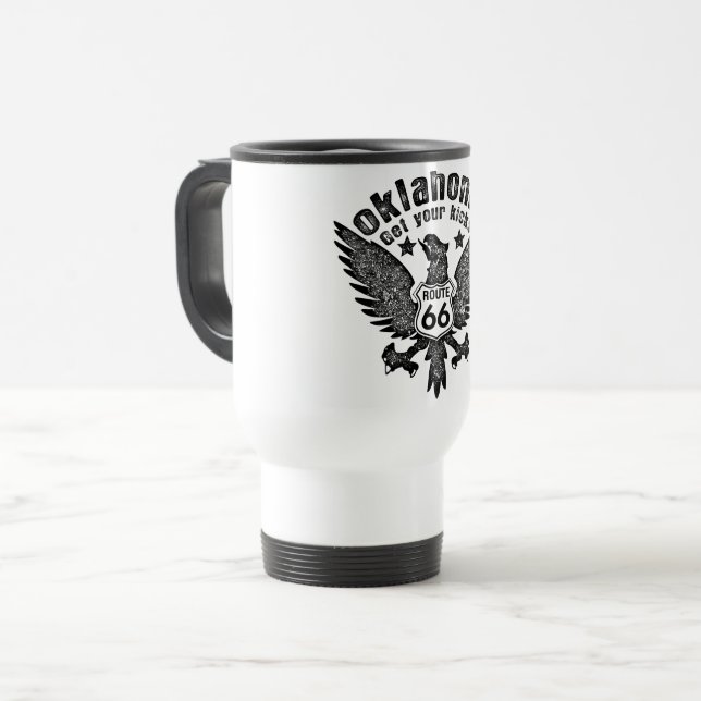 Taza De Viaje Oklahoma Obtén tus Kicks Route 66 con filtro 1976 (Anverso izquierdo)