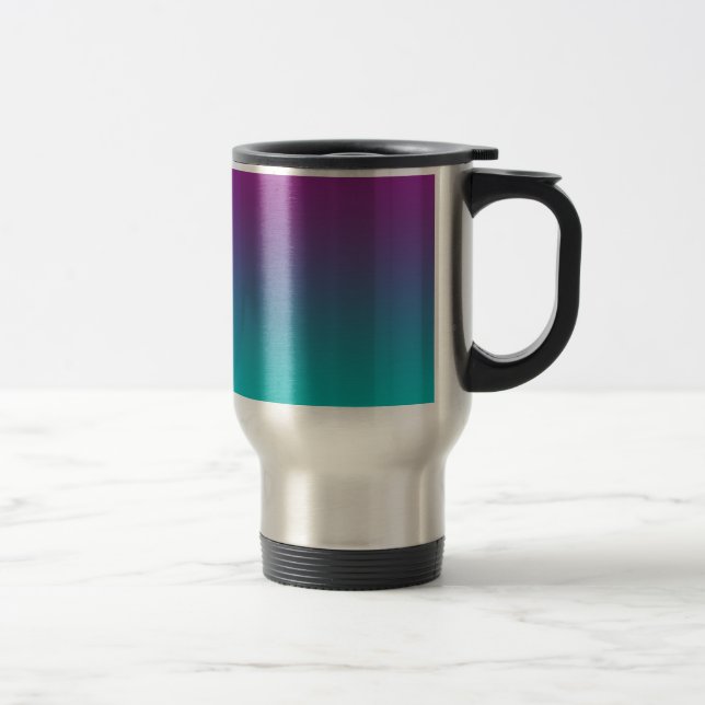 Taza De Viaje Ombre púrpura y verde azulado (Derecha)