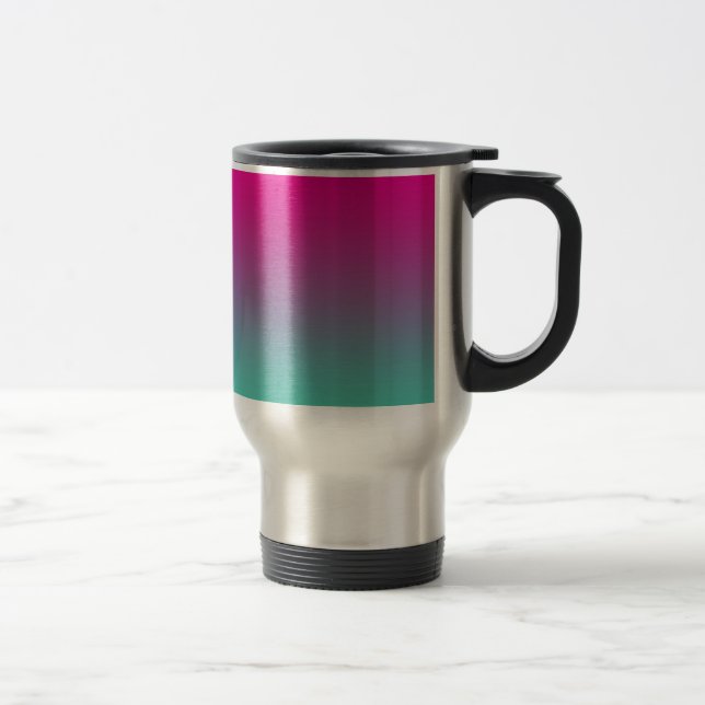 Taza De Viaje Ombre púrpura y verde azulado magenta (Derecha)