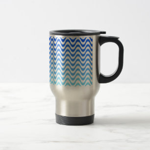 Taza De Viaje Ondas azules degradadas