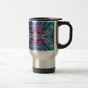 Taza De Viaje Op Art Yucca en turquesa