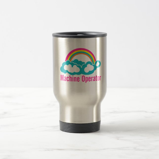 Taza De Viaje Operador de máquina arcoiris en la nube (Centro)