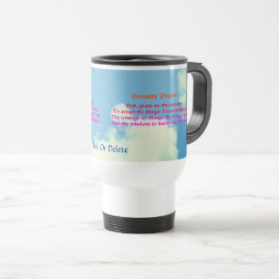 Taza De Viaje Oración de serenidad cielo azul Inspirador