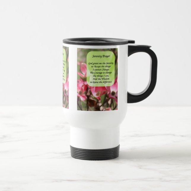 Taza De Viaje Oración de Serenidad Flores de Dogwood (Derecha)