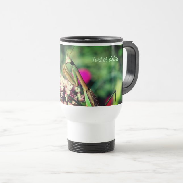 Taza De Viaje Orando por la naturaleza de Mantis personalizada (Anverso derecho)