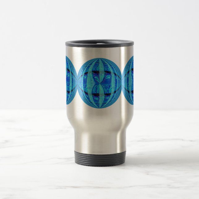 Taza De Viaje Orb Blue Round mug (Centro)