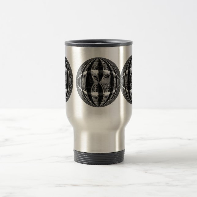 Taza De Viaje Orb Chrome Black travel mug (Centro)