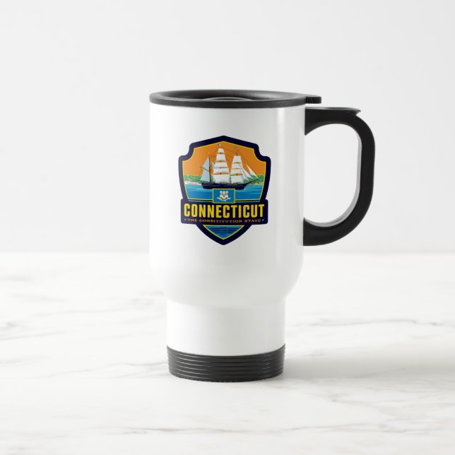Taza De Viaje Orgullo del Estado | Connecticut (Derecha)