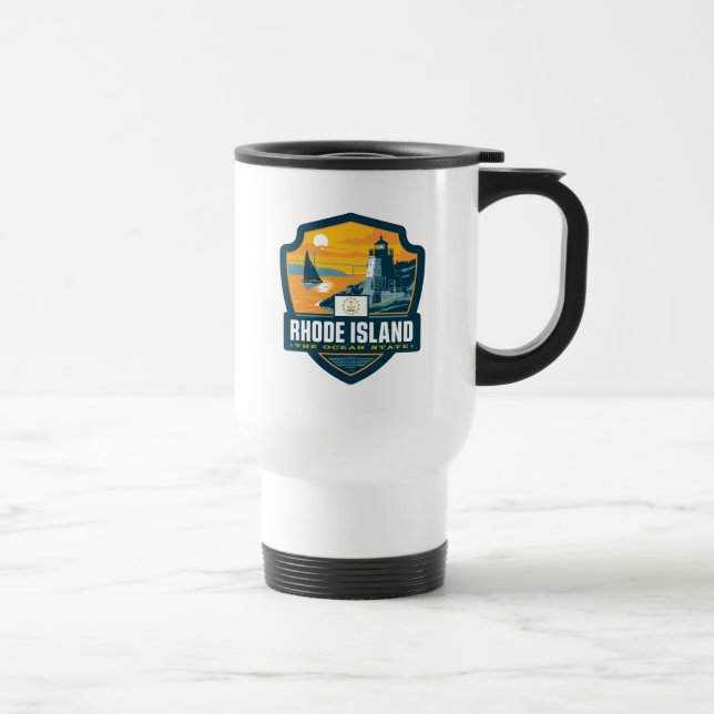 Taza De Viaje Orgullo del Estado | Isla Rhode (Derecha)