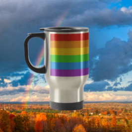 Taza De Viaje Orgullo en marcha: Bandera arco iris
