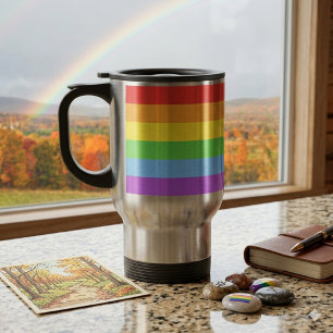 Taza De Viaje Orgullo en marcha: Bandera del arcoíris