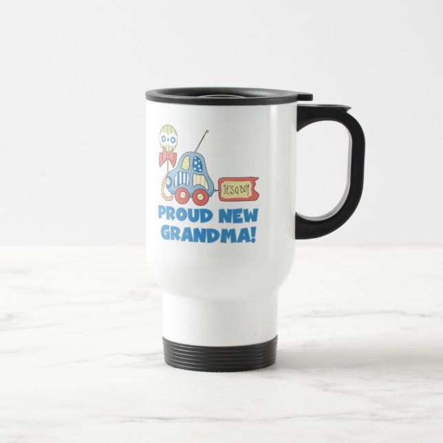 Taza De Viaje Orgullosa nueva abuela: es un niño, camisetas y re (Derecha)