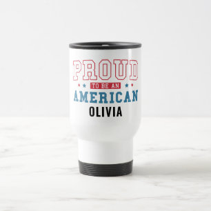 Taza De Viaje Orgulloso de ser un americano –Día de Ciudadanía P