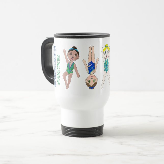 Taza De Viaje Orgulloso de ser un equipo de natación sincronizad (Anverso izquierdo)