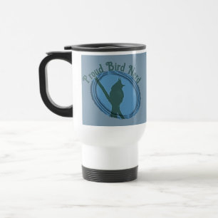 Taza De Viaje Orgulloso pájaro Nerd Silhouette pájaro gris azul