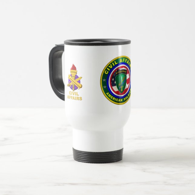 Taza De Viaje Orgulloso soldado de asuntos civiles del ejército (Anverso izquierdo)