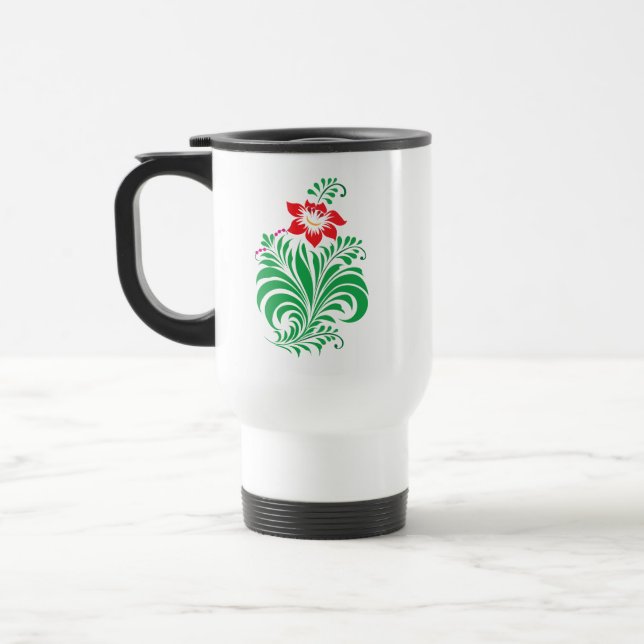 Taza De Viaje Ornamental Floral Flower Design – Elegant (Izquierda)