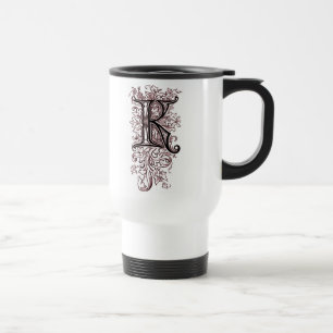 Taza De Viaje Ornato de cosecha de vintage Monograma 'K'