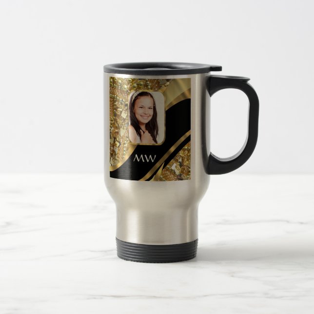 Taza De Viaje Oro e hilo negro (Derecha)