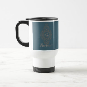 Taza De Viaje Oro personalizado Rococo Lotus Ornamentala