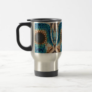 Taza De Viaje Oro turquesa Sol Southwestern Art